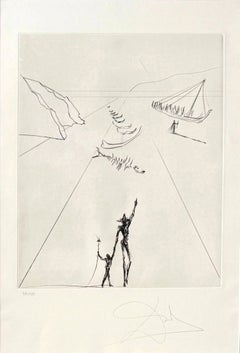 Apotheosis, Original Etching, Surrealist, 1974, Framed, Signed