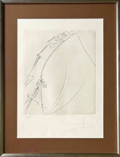 The Rod, Original Etching, Surrealist, 1974, Framed, Signed