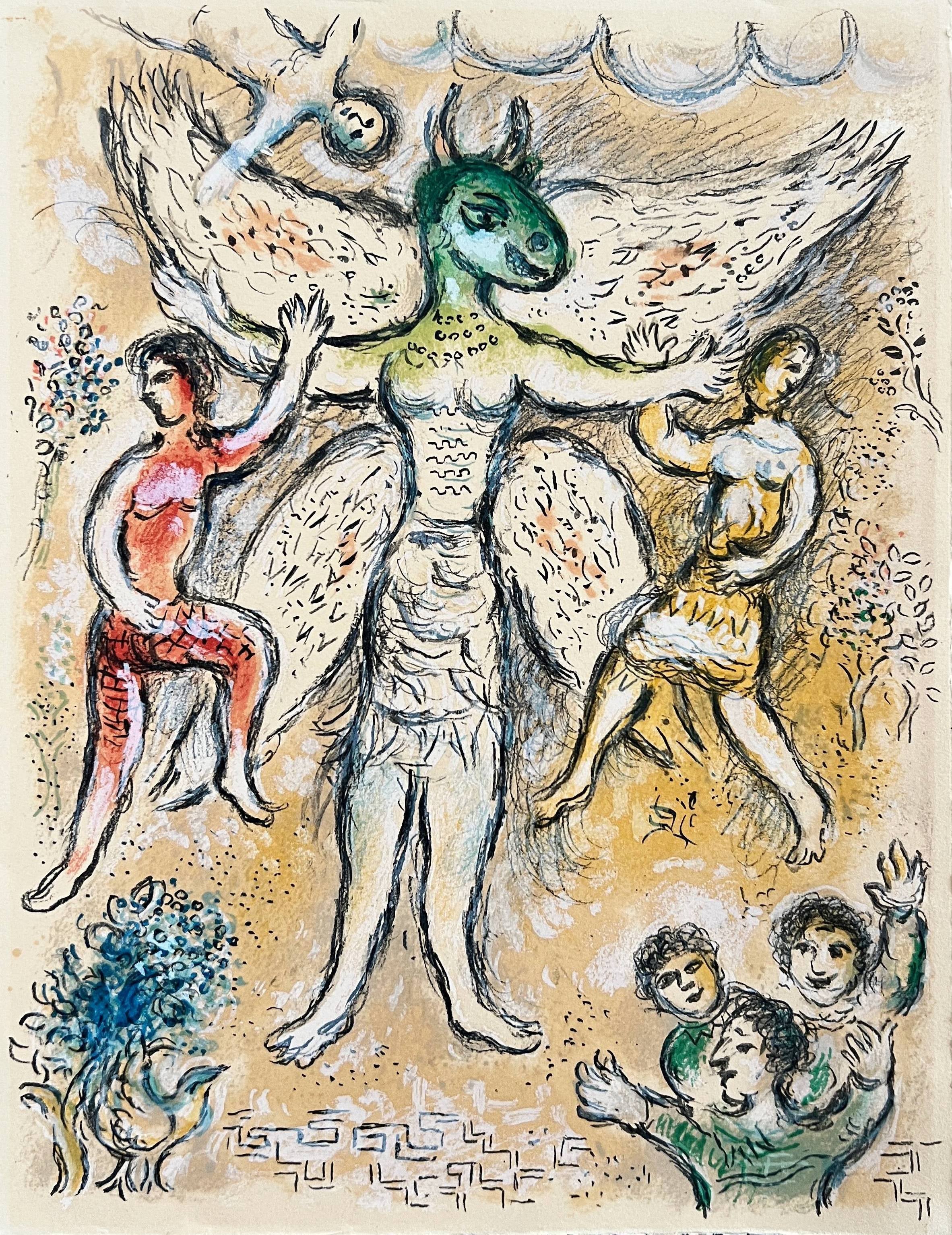 Marc Chagall Print - L'Odyssée, Planche XLI, Original Lithograph, Modern, 1975, Excellent