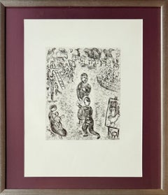 «El regreso del hijo pródigo», grabado original, obra moderna, 1981, enmarcado