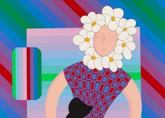 Flower Girl, Original Serigraph, Modern, 1987, Framed, Signed