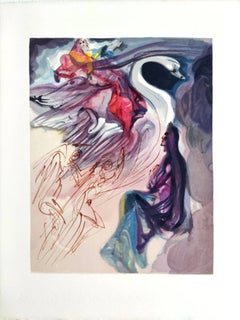 The Paradise, Canto 19, Woodcut, Surrealist, 1960, Excellent