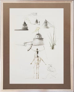 King Marc's Camp, Original Etching, Surrealist, 1969, Signed