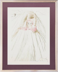 An Ambiguous Oath, Original Etching, Surrealist, 1969, Signed