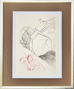 The Marvellous Steps, Original Drypoint Etching, Surrealist, 1975, Signed
