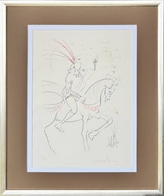 Viviane and Lancelot on the Lake, Original Drypoint Etching, 1975, Signed