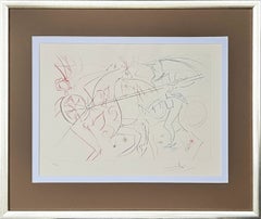 The Sad Garde, Original Drypoint Etching, Surrealist, 1975, Signed