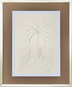 The First Meeting, Original Drypoint Etching, Surrealist, 1975, Signed