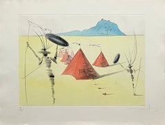 Levi, gravure originale, surréaliste, 1973, signée à la main