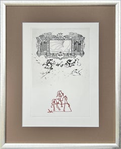 Frontispiz, Originalradierung, surrealistisch, 1971, signiert