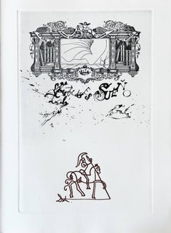 Frontispiz, Originalradierung, surrealistisch, 1971, signiert