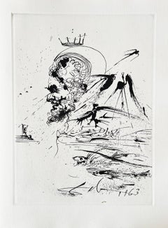 « Étude pour un rêve », gravure originale, surréaliste, 1971