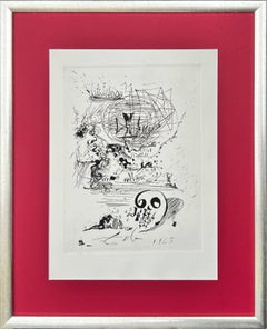 Studio per un secondo sogno, incisione originale, surrealista, 1971