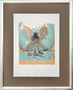 "Apotesi finale", incisione originale, surrealista, 1971