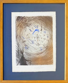 Sator, incisione a punta secca originale, surrealista, 1969, firmata