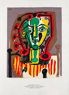 Figure au Corsage rayé (Figure with Striped Bodice), Lithograph, Modern, 1978