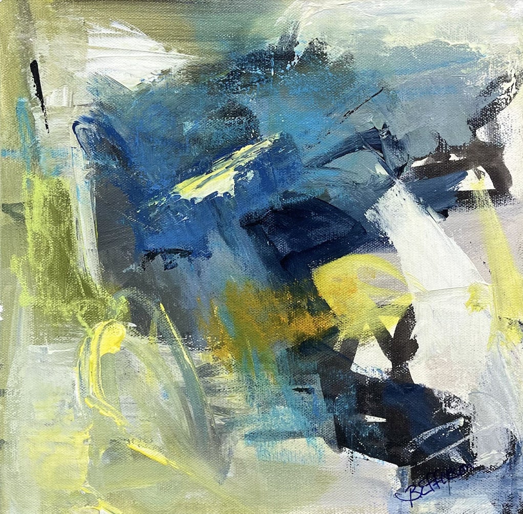 Freedom Series #22, Abstract Painting, Colorful Palette, 12x12 Inches