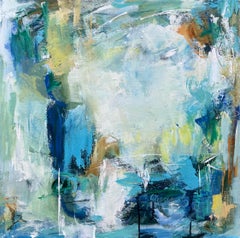 Loving Blue, Acrylic Painting on Canvas, Abstract Style, 24x24