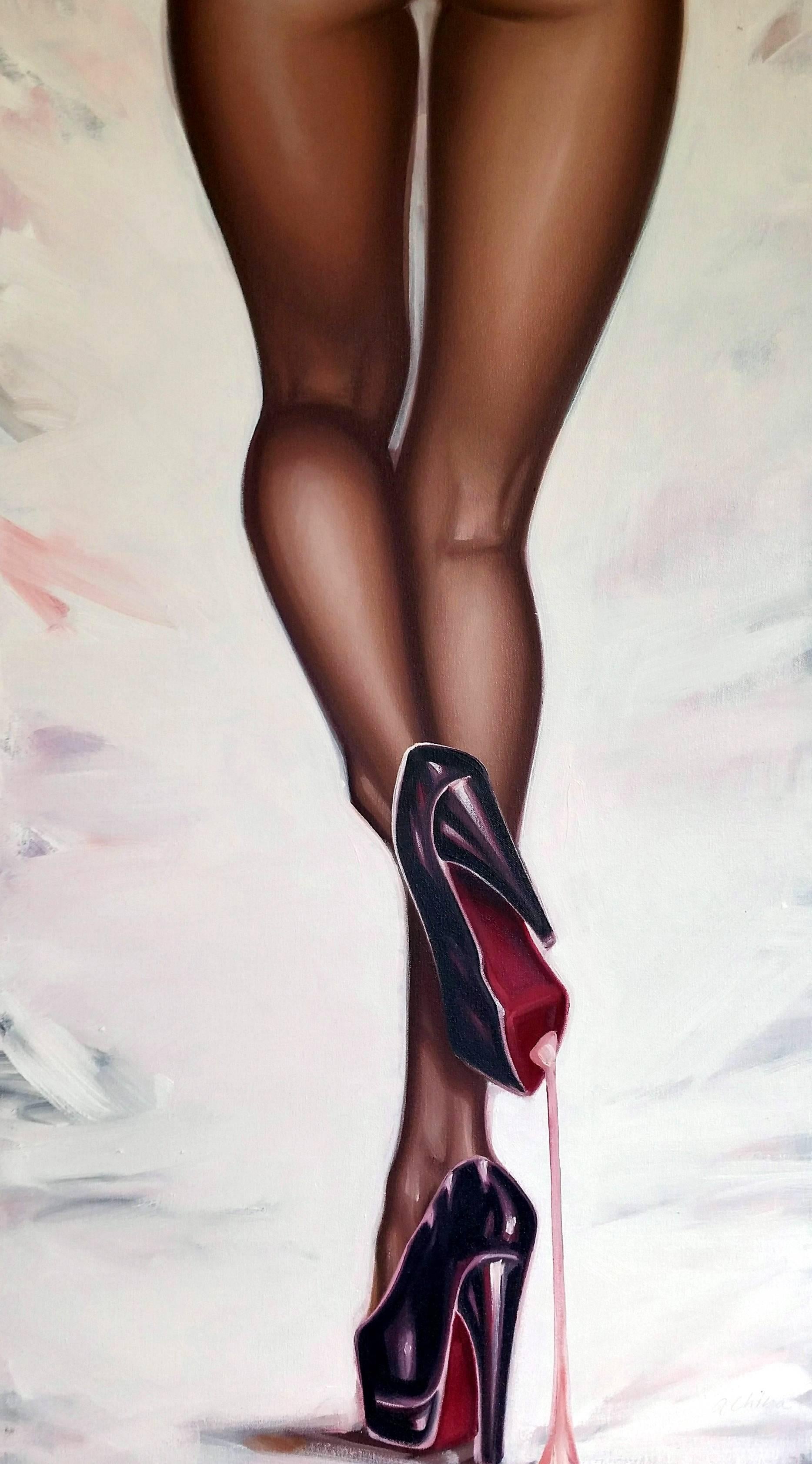 Angela China Figurative Painting - Legs (White)
