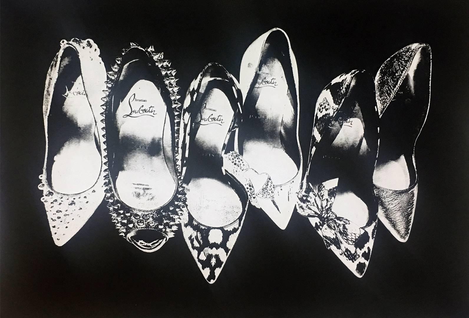 Angela China Still-Life Print - Shoes (Warhol)