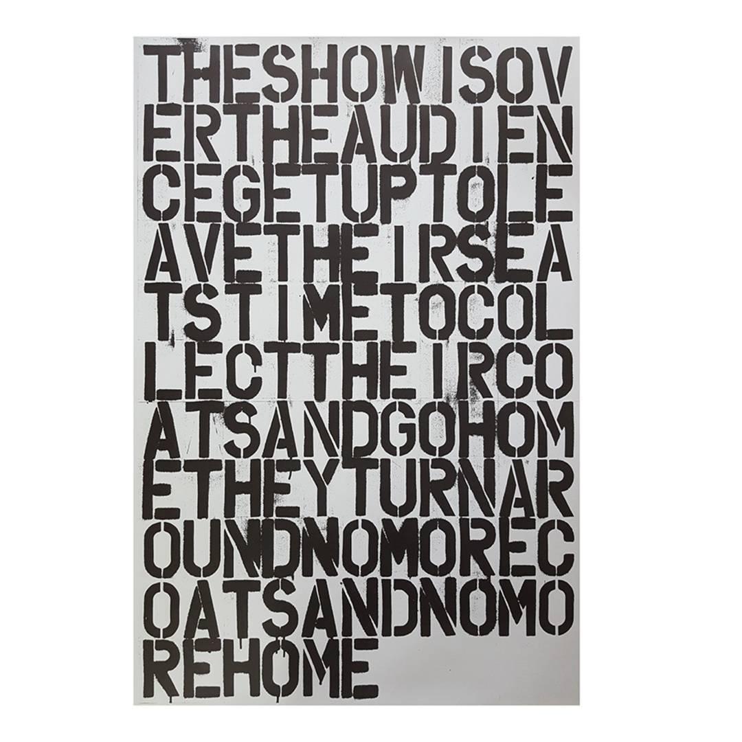 Christopher Wool Print - Untitled (The Show is Over), 1993
