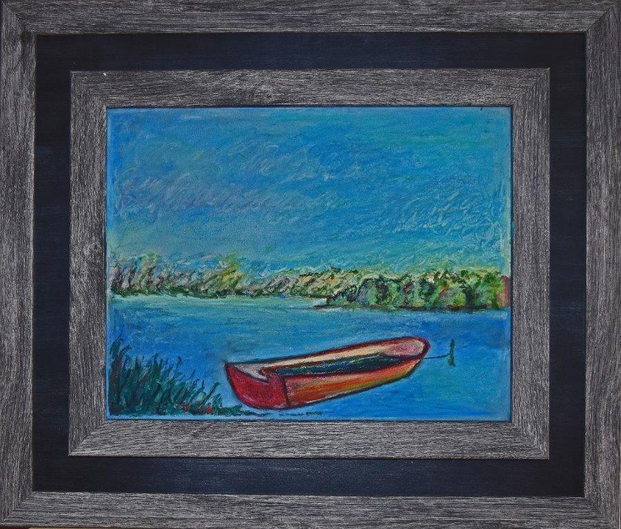 Frederick Henry Evans Landscape Painting - Boat on Lake Montauk