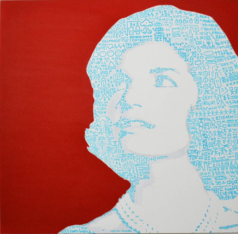 Jason Poremba Portrait Painting - Jackie :Red, White & Blue