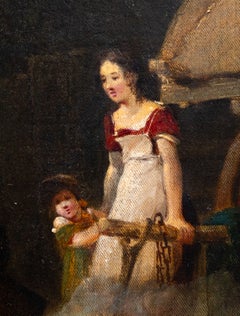 Attributed to George Morland, English Gypsy Encampment, Oil on Canvas, circa 179