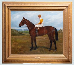 El atractivo caballo Gordon’s King, retrato del caballo de carreras y del jinete, de William A. Clark