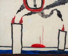 Surrealist Composition, Contemporary Oil Painting on Canvas, Late 20th Century