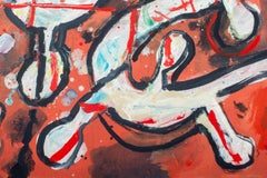 Abstract Composition, Mixed Media on Paper, Late 20th Century