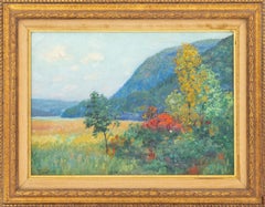 American School, Rolling Hills, Post-Impressionist Oil Painting on Board