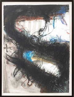 "The Devourer", opera astratta a tecnica mista su carta, firmata, 1987