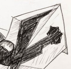 Abstract Expressionist Sculpture Study, Oil Crayon on Paper, 1979