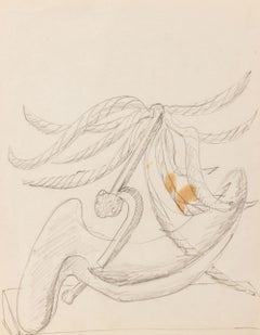 Abstract Expressionist Sculpture Study, Pencil on Paper, 20th Century