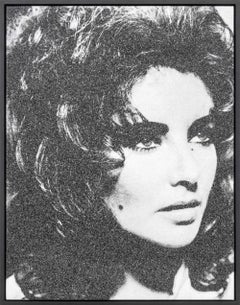 Stampa serigrafica "Elizabeth Taylor" con polvere di diamante, Pop Art, 2019