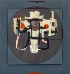 Signed Agudelo, Post-Cubist Abstract Composition, Oil on Canvas