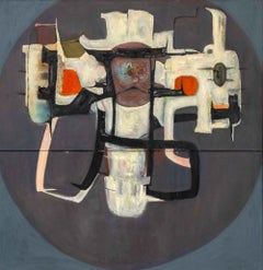 Signed Agudelo, Post-Cubist Abstract Composition, Oil on Canvas