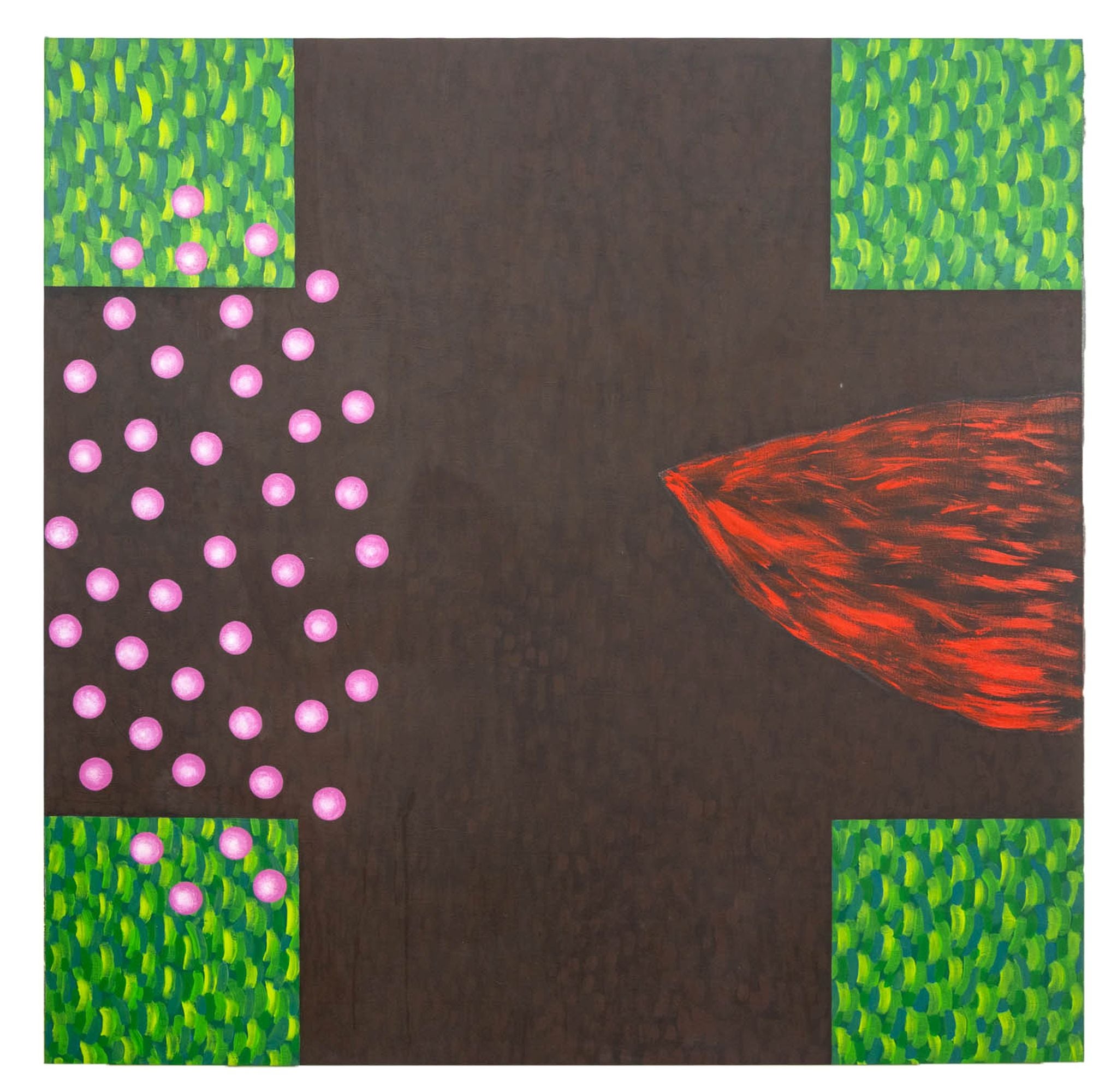 Abstract Painting de Domenick Capobianco  - Composición geométrica abstracta, óleo contemporáneo sobre lienzo