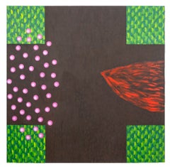 Abstract Geometric Composition, Contemporary Oil on Canvas