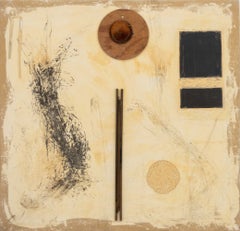 „A Life #1“, Mischtechnik auf Leinen mit Assemblage-Elementen, signiert, 1998