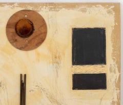 "A Life #1", Mixed Media on Linen with Assemblage Elements, Signed, 1998