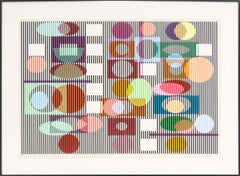 "Double Metamorphosis II", serigrafia astratta a colori, 1979 circa