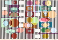 "Double Metamorphosis II", serigrafia astratta a colori, 1979 circa