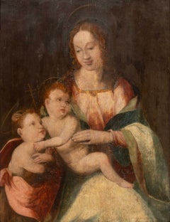 After Giovanni del Brina Madonna & Child with St. John the Baptist, 17th Century