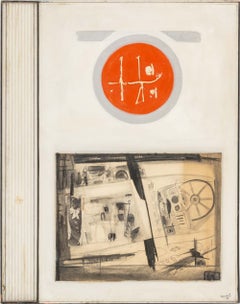 Untitled (Abstract Composition), Signed Mixed Media Assemblage on Masonite, 1966