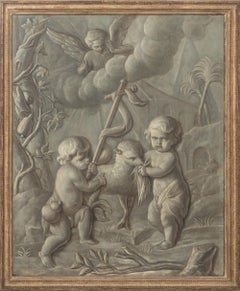 Jacob De Wit Attributed "Agnus Dei en Grisaille", Oil on Canvas