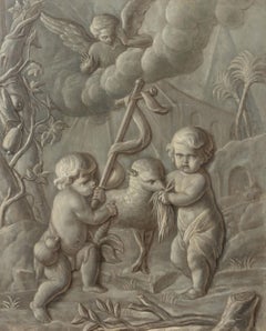Jacob De Wit Attributed "Agnus Dei en Grisaille", Oil on Canvas