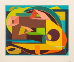 "Scholes II", Abstract Expressionist Screenprint in Colors, 1991