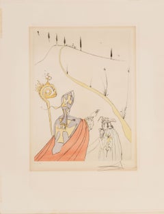 "L'Amour Sacre de Gala", Drypoint and Etching with Pochoir, 1974